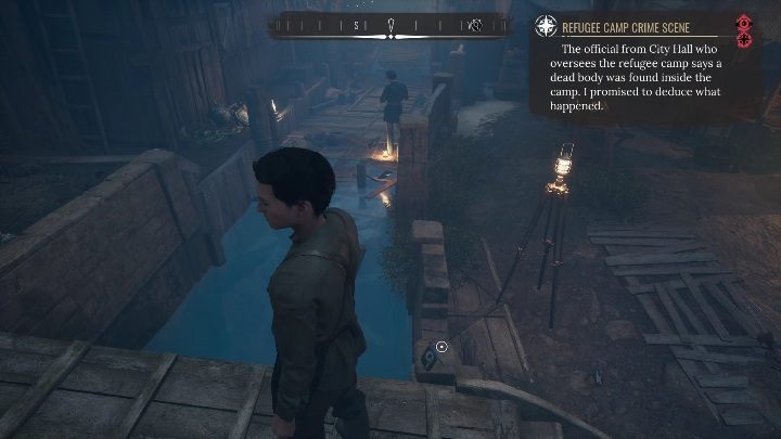 Numer 9 znajduje się przy niewielkim mostku prowadzącym do obozu - Sherlock Holmes Chapter One: Muza z zagranicy, Obóz dla uchodźców - solucja - Sherlock Holmes Chapter One - poradnik do gry