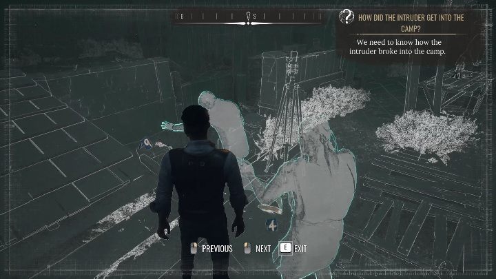 Po sprawdzeniu wszystkich dowodów, które znajdują się w okolicy, należy przeprowadzić rekonstrukcję zdarzeń - Sherlock Holmes Chapter One: Muza z zagranicy, Obóz dla uchodźców - solucja - Sherlock Holmes Chapter One - poradnik do gry