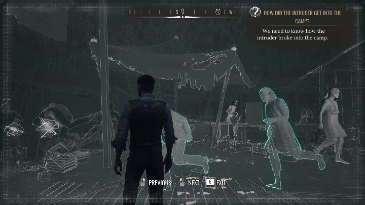 W kolejnej scenie powinni znaleźć się biegnący za sobą mężczyźni - Sherlock Holmes Chapter One: Muza z zagranicy, Obóz dla uchodźców - solucja - Sherlock Holmes Chapter One - poradnik do gry