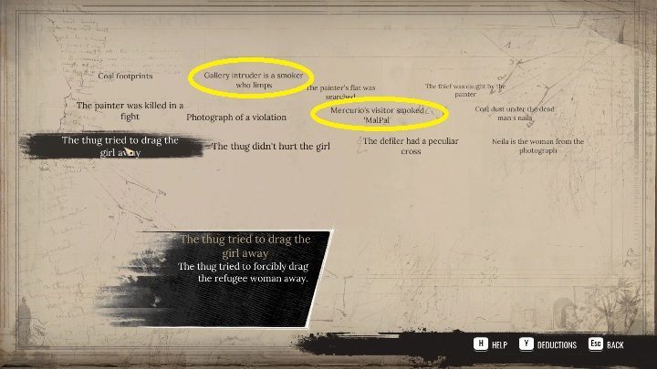 Kolejne dowody do połączenia to - Sherlock Holmes Chapter One: Muza z zagranicy, Neila - solucja, opis przejścia - Sherlock Holmes Chapter One - poradnik do gry