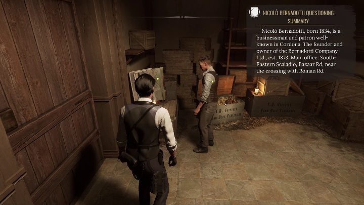 Jon zwróci uwagę na pudło przykryte płótnem - Sherlock Holmes Chapter One: Muza z zagranicy, Norton i Bernadotti - solucja - Sherlock Holmes Chapter One - poradnik do gry