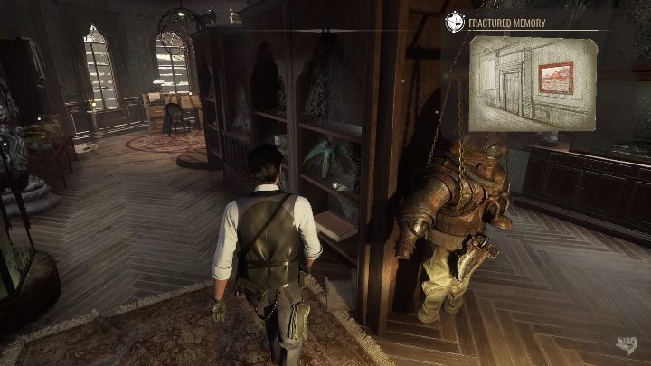 Na regałach położonych pośrodku pokoju znajdziecie kilka przedmiotów - Sherlock Holmes Chapter One: Matczyna miłość, Gabinet osobliwości - solucja - Sherlock Holmes Chapter One - poradnik do gry