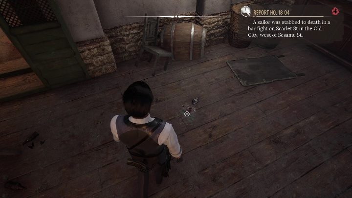 3 dowód: Rozbita butelka alkoholu i plama krwi - Sherlock Holmes Chapter One: Bitka, bójka, rękoczyny - solucja, opis przejścia - Sherlock Holmes Chapter One - poradnik do gry