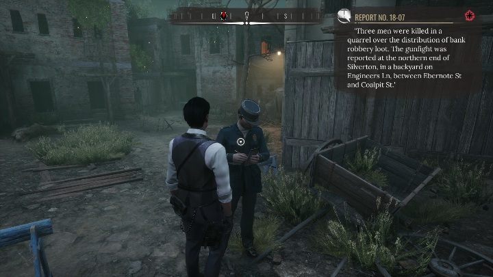 Na miejscu musicie porozmawiać z policjantem, a następnie zabrać się za poszukiwanie dowodów - Sherlock Holmes Chapter One: Dzielenie łupów - solucja, opis przejścia - Sherlock Holmes Chapter One - poradnik do gry