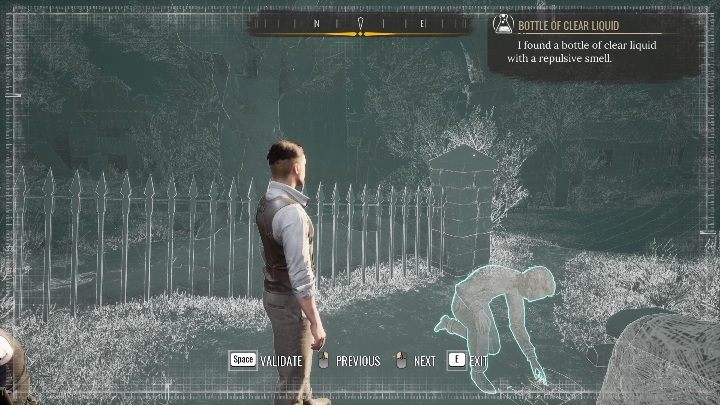 6 miejsce: Przy narzędziach, przed trumną, musi pojawić się postać mężczyzny bez kapelusza, ale z okularami - Sherlock Holmes Chapter One: Co zrobiono w ukryciu - solucja, opis przejścia - Sherlock Holmes Chapter One - poradnik do gry