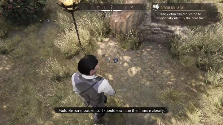 4 dowód: Czas na ślady koło sporej skały - Sherlock Holmes Chapter One: Kozioł ofiarny - solucja, opis przejścia - Sherlock Holmes Chapter One - poradnik do gry