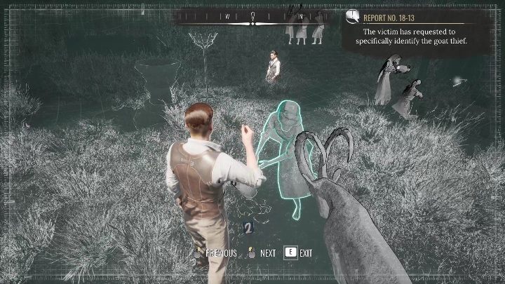 2 miejsce: Przy drugim koźle ustawcie potykającą się kobietę, na twarzy ma maskę zwierzęcia - Sherlock Holmes Chapter One: Kozioł ofiarny - solucja, opis przejścia - Sherlock Holmes Chapter One - poradnik do gry