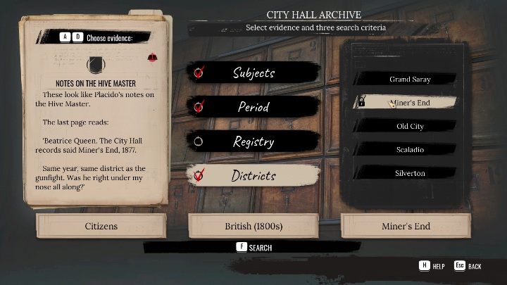 W dokumentach musicie zaznaczyć - Sherlock Holmes Chapter One: Pracowita pszczółka - solucja, opis przejścia - Sherlock Holmes Chapter One - poradnik do gry