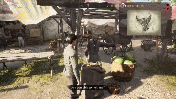 Musicie wypytać mężczyznę, który sprzedaje warzywa, między innymi arbuzy (te rzucają się w oczy) - Sherlock Holmes Chapter One: Miłość, śmierć, i Cordona - solucja, opis przejścia - Sherlock Holmes Chapter One - poradnik do gry