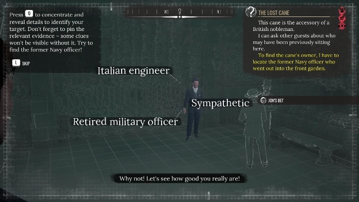 Ważnym elementem dostępnym w grze jest tryb koncentracji - Sherlock Holmes Chapter One: Porady na start - Sherlock Holmes Chapter One - poradnik do gry