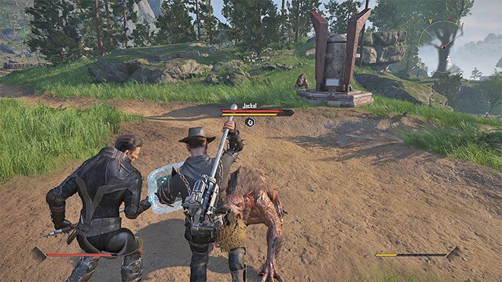 Falk może zaoferować wszechstronną pomoc w walkach - cyborg ma w swoim wyposażeniu broń białą do walk w zwarciu, a także może atakować wrogów na dystans polegając na łuku - Elex 2: Towarzysze - Falk - Elex 2 - poradnik do gry