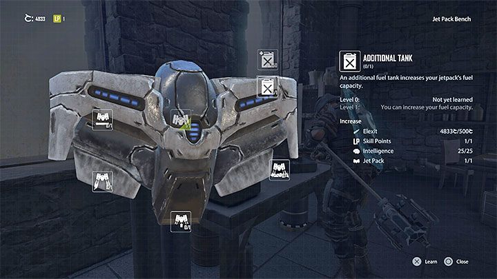 Zakupu ulepszeń jetpacka możecie dokonywać przy stanowiskach z plecakiem odrzutowym (Jetpack Bench) - Elex 2: Crafting (rzemiosło) - odblokowanie, rodzaje craftingu - Elex 2 - poradnik do gry