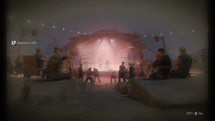 Po otrzymaniu zadania wystarczy dotrzeć do miejsca, w którym zorganizowany zostanie koncert - jest to amfiteatr niedaleko Bastionu - Elex 2: Trofea / Osiągnięcia - lista wszystkich, poradnik trofeowy - Elex 2 - poradnik do gry