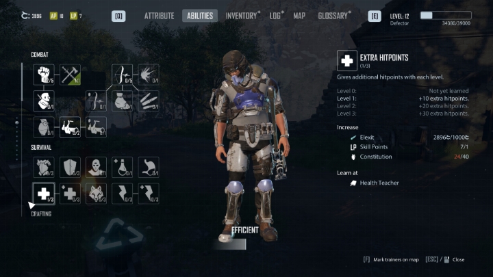 Na punkty zdrowia można też wpłynąć poprzez nauczenie się odpowiednich umiejętności z drzewka Przetrwania (Survival) - Elex 2: Leczenie się - jak przywracać zdrowie? - Elex 2 - poradnik do gry