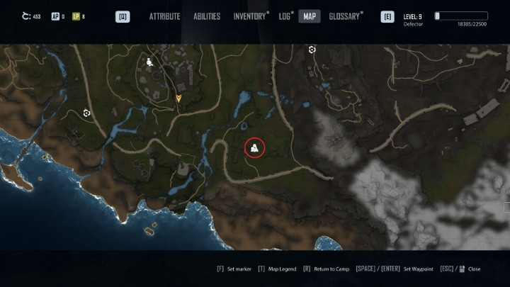 Przykładowym miejscem z Młotem pneumatycznym jest kopalnia w okolicach Fortu - dokładną lokalizację oznaczono na powyższym obrazku - Elex 2: Rudy - jak wydobywać? - Elex 2 - poradnik do gry