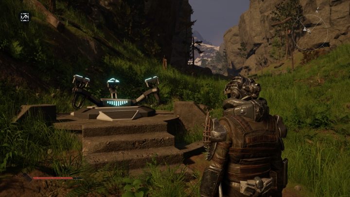 W trakcie podróży traficie na punkty szybkiej podróży - jeden z nich widoczny jest na powyższym obrazku (każdy wygląda tak samo) - Elex 2: Eksploracja świata - jetpack, szybka podróż - Elex 2 - poradnik do gry