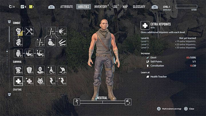 Kolejne poziomy tej umiejętności są w stanie wydłużać pasek zdrowia głównego bohatera poprzez przyznawanie nowych punktów zdrowia - Elex 2: Najlepsze umiejętności na start - Elex 2 - poradnik do gry