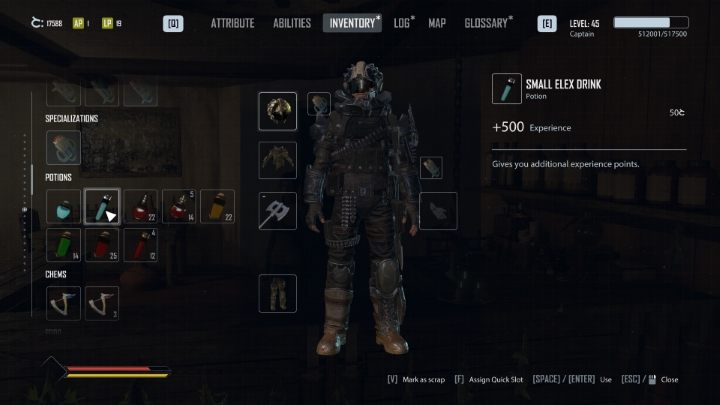 Mały napój elexowy (Small Elex Drink) zapewnia 500 punktów doświadczenia - Elex 2: Napoje elexowe - małe, średnie i duże elex drinki - Elex 2 - poradnik do gry