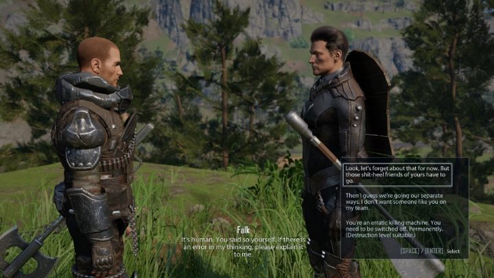 Na zachowanie Falka możecie zareagować na trzy różne sposoby - wybaczyć, wygnać lub zabić - Elex 2: Fałszywa przyjaźń (Falk) - solucja, opis przejścia - Elex 2 - poradnik do gry