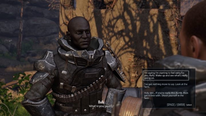 Wspomniane wyżej zadanie jest bardzo proste i polega wyłącznie na towarzyszeniu Drabowi w rozmowie z Baxterem - Elex 2: Machlojki (Drab) - solucja, opis przejścia - Elex 2 - poradnik do gry