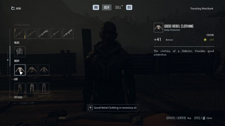 Najlepszą, ale i najdroższą opcją zakupu jest Dobry zestaw Rebelianta zapewniający 74 punkty pancerza - Elex 2: Najlepsze pancerze na start - gdzie znaleźć, jak zdobyć? - Elex 2 - poradnik do gry