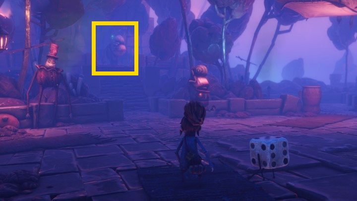 Kobieta znajduje się po przeciwnej stronie niż tron Dukea w jego siedzibie, w bocznej uliczce na schodach - Lost in Random: Give Greta a Ring (Threedom) - solucja, opis przejścia - Lost in Random - poradnik do gry