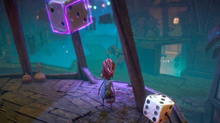 Musicie wejść na piętro nad barem, by znaleźć dwóch spekulantów - Lost in Random: Even Odds (Fourburg) - solucja, opis przejścia - Lost in Random - poradnik do gry