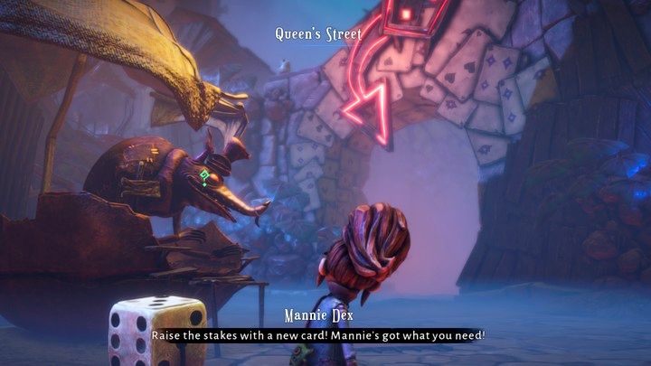 Na Queens Street, przy Four Horsemans Corner napotkacie szczurzego sprzedawcę - Lost in Random: Give Up the Ghosts (Fourburg) - solucja, opis przejścia - Lost in Random - poradnik do gry