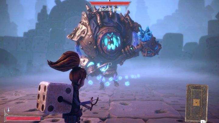 Kryształy znajdujące się za przeciwnikiem może zebrać dla Was Dicey, po wydaniu jej komendy - Lost in Random: Not in Onecroft Anymore (Onecroft) - solucja, opis przejścia - Lost in Random - poradnik do gry