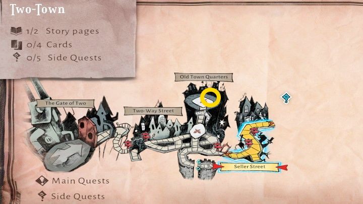 Przechodząc do lokacji Scoundrels Alley zobaczycie cutscenę mężczyzny ściganego przez roboty - Lost in Random: Royal Entanglement (Two Towns) - solucja, opis przejścia - Lost in Random - poradnik do gry