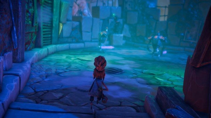 Możecie powrócić na główną ulicę po drabinach na prawo od mężczyzny - Lost in Random: Royal Entanglement (Two Towns) - solucja, opis przejścia - Lost in Random - poradnik do gry