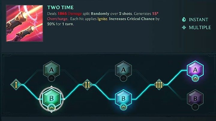 Na powyższym obrazku znajdziecie proponowane przez nas rozwinięcie natychmiastowej umiejętności Miss Fortune - Dwururka (Two Time) - Ruined King Miss Fortune - gotowy build postaci, umiejętności, runy - Ruined King - poradnik do gry
