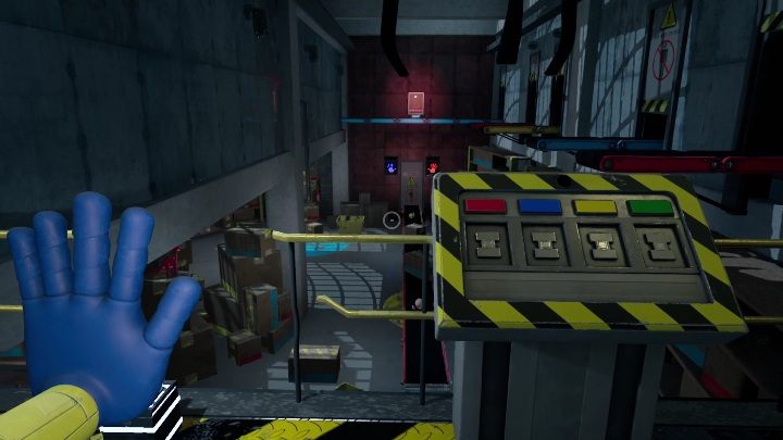 Waszym zadaniem jest wejście po schodach na górę i zbadanie panelu sterowania - Poppy Playtime: Czerwona dłoń - solucja, opis przejścia - Poppy Playtime - poradnik do gry