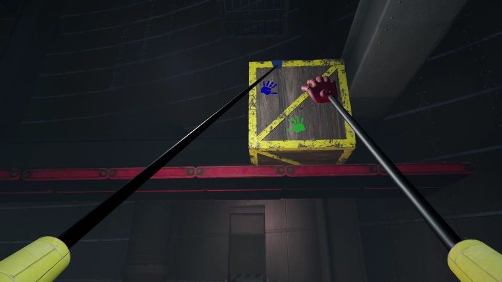 Po wybiegnięciu na metalową ścieżkę, od razu się odwróćcie i spójrzcie w górę - Poppy Playtime: Huggy Wuggy - solucja, opis przejścia - Poppy Playtime - poradnik do gry