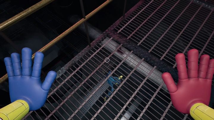 Dzięki temu zarwie się ta część rusztowania, a Huggy spadnie w dół - Poppy Playtime: Huggy Wuggy - solucja, opis przejścia - Poppy Playtime - poradnik do gry