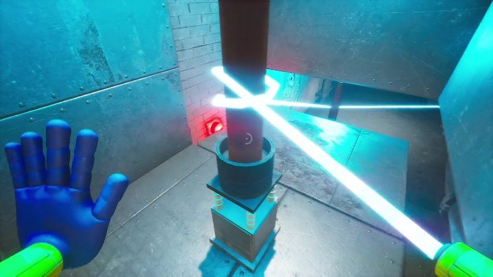 Idąc korytarzem zobaczycie kolejną zagadkę z platformą - Poppy Playtime: Wack-A-Wuggy - solucja, opis przejścia - Poppy Playtime - poradnik do gry