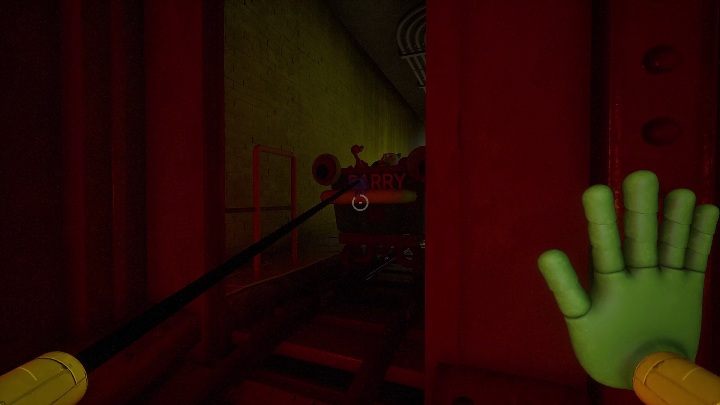 Waszym zadaniem jest zaciągnięcie wagonika Barry w tunel świecący się na czerwono - Poppy Playtime: Statues - solucja, opis przejścia - Poppy Playtime - poradnik do gry