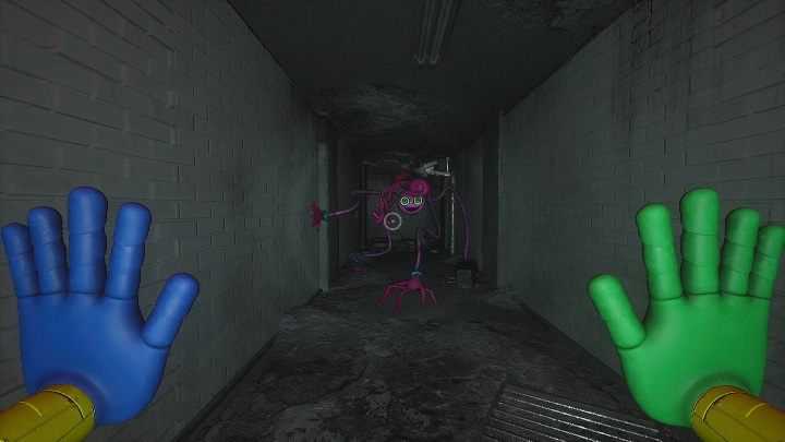 Gdy idąc tunelem spojrzycie w górę w kierunku światła, wyskoczy na Was Mommy Long Legs - Poppy Playtime: Mommy Long Legs - solucja, opis przejścia - Poppy Playtime - poradnik do gry