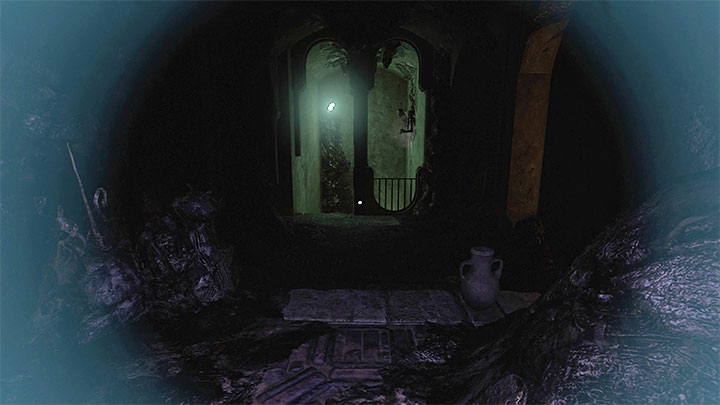Nowa ścieżka prowadzi do bramy z pokrętłem - użyjcie go i przebiegnijcie dalej - Amnesia Rebirth: The Cistern - solucja, sekrety - Amnesia Rebirth - poradnik do gry
