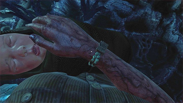 To nie jedyne utrudnienie, bo trzeba też regularnie uspokajać Amari żeby jej płacz nie zaalarmował bogini i nie zdradził kryjówki Tasi - Amnesia Rebirth: The Throne Room - 3 zakończenia - Amnesia Rebirth - poradnik do gry