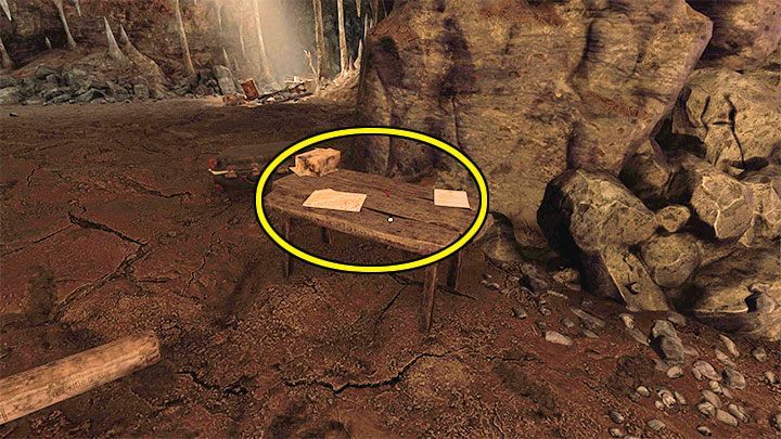 W tej samej okolicy jest pokazany na obrazku stół i znajdziecie na nim trzy przedmioty - Amnesia Rebirth: The Caves - solucja, sekrety - Amnesia Rebirth - poradnik do gry
