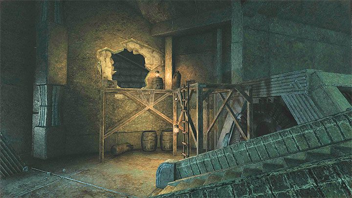Docelowo musicie zainteresować się pokazanym na obrazku rusztowaniem z drabiną - Amnesia Rebirth: The Portal Chamber (1 wizyta) - solucja, sekrety - Amnesia Rebirth - poradnik do gry
