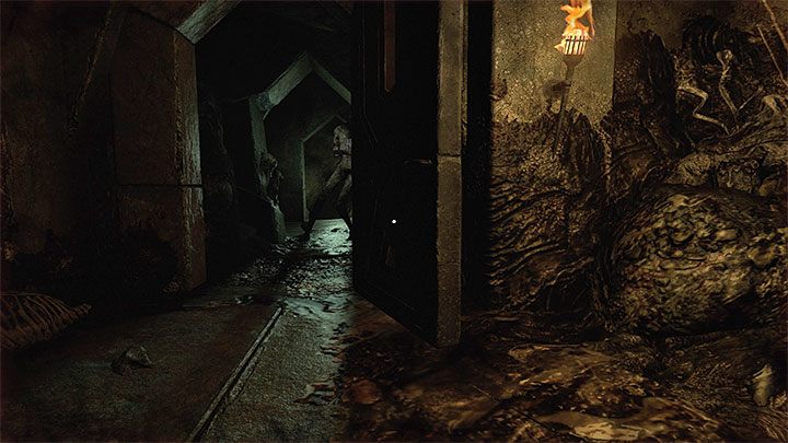 Główne wyjście z pomieszczenia blokuje kolejny śpiący ghul (powyższy obrazek) - Amnesia Rebirth: The Catacombs - solucja, sekrety - Amnesia Rebirth - poradnik do gry