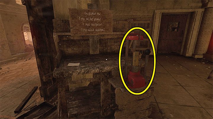 Teraz musicie powrócić do pierwszego stołu warsztatowego i po drodze ponownie przeskoczcie nad liną obok wielkiej kuszy - Amnesia Rebirth: The Arsenal - solucja, sekrety - Amnesia Rebirth - poradnik do gry