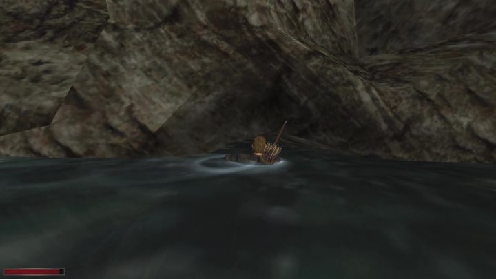 Aby dostać się do miejsca zaznaczonego na mapie musicie wskoczyć do wody - Kroniki Myrtany: Zielona latarnia i skarb - solucja, opis przejścia - Kroniki Myrtany - poradnik do gry