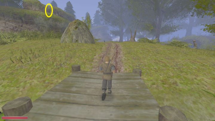 Zagoniły go tam młode wilki, po rozprawieniu się z nimi, można wspiąć się i z nim porozmawiać - Kroniki Myrtany: Odnaleźć Rolfa - solucja, opis przejścia - Kroniki Myrtany - poradnik do gry