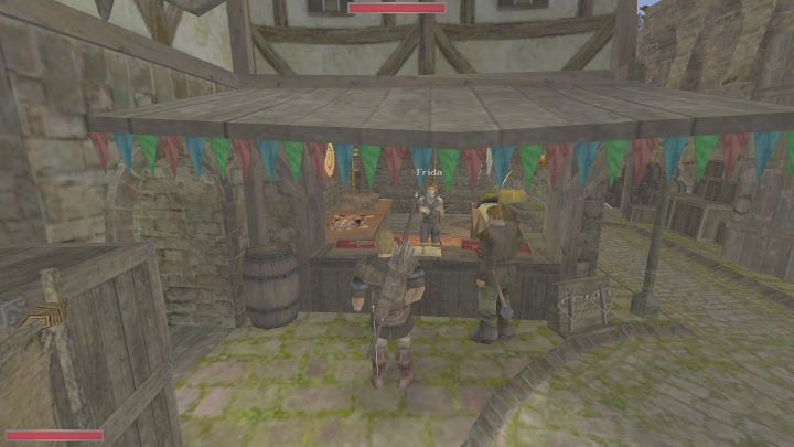 Kobieta poprosi Was o pójście do sklepu handlarki Alice i wypuszczenie jej harpii z klatki - Kroniki Myrtany: Praca dla łuczarza - solucja, opis przejścia - Kroniki Myrtany - poradnik do gry