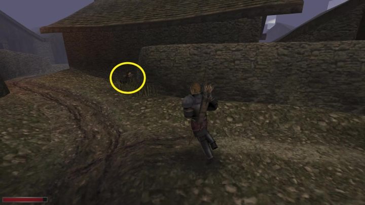 Przed siedzibą Ulryka siedzi skacowany Henk - Kroniki Myrtany: Podróż do wnętrza kopalni - solucja, opis przejścia - Kroniki Myrtany - poradnik do gry