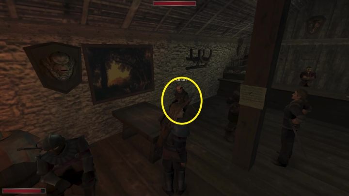 Mężczyzna siedzi w karczmie - Kroniki Myrtany: Podróż do wnętrza kopalni - solucja, opis przejścia - Kroniki Myrtany - poradnik do gry