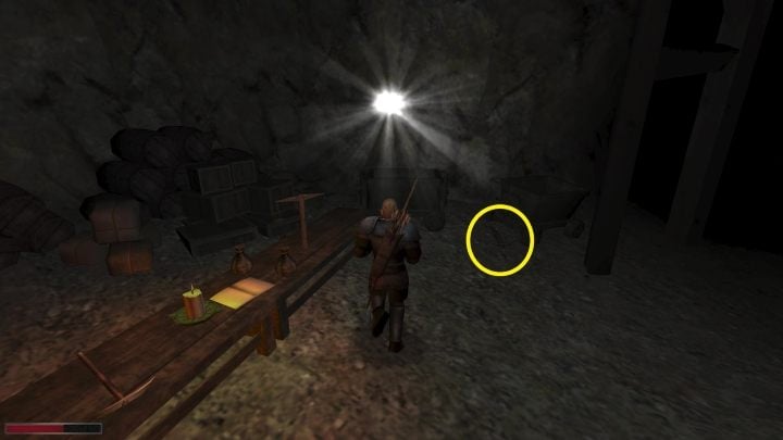 Dla dodatkowych kilku punktów doświadczenia zabierzcie kuszę, która jest koło wózków kopalnianych - Kroniki Myrtany: Podróż do wnętrza kopalni - solucja, opis przejścia - Kroniki Myrtany - poradnik do gry